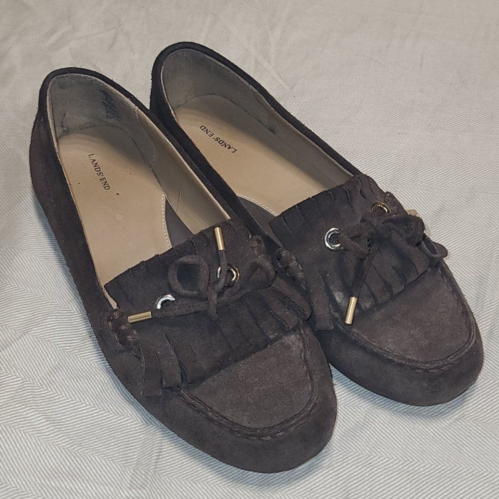 Women's Lands End 393338 Driving Shoe Size 7B Brwn